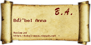 Böbel Anna névjegykártya