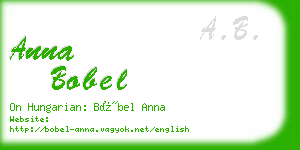anna bobel business card